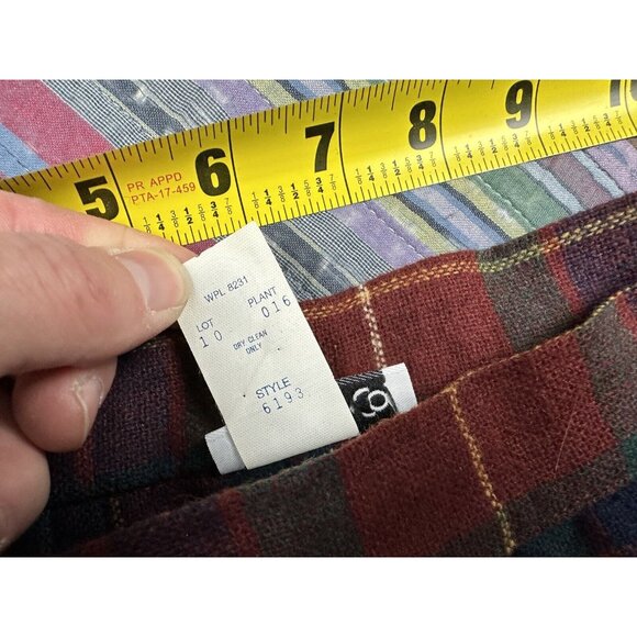 Vintage 80s plaid pleated outfit Corduroy jacket set 3pc Matching Set Sz 9 26” W - Picture 16 of 16